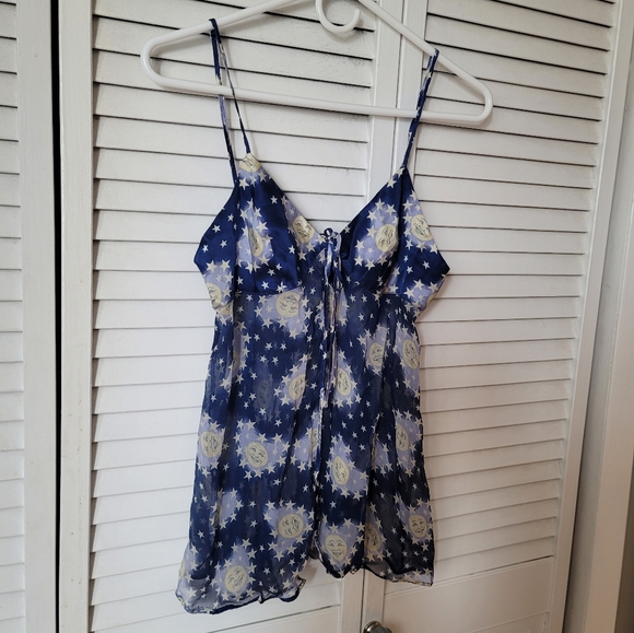 MAGIC SILK Y2K Vintage Moon & Stars Babydoll, Size S - Picture 2 of 11